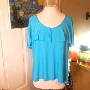 Bleeker & McDougal 2X Sky Blue Tank Top Blouse w/ the Over Cover All Around